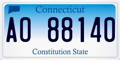 CT license plate AO88140