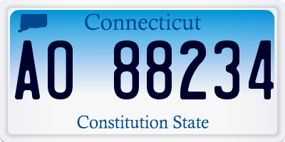 CT license plate AO88234