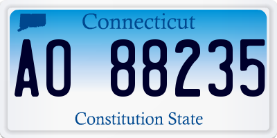 CT license plate AO88235