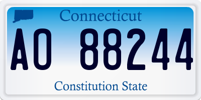 CT license plate AO88244