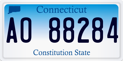 CT license plate AO88284