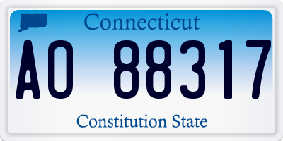 CT license plate AO88317