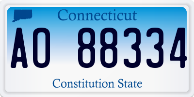 CT license plate AO88334