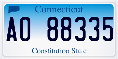 CT license plate AO88335