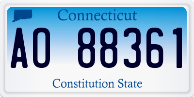 CT license plate AO88361