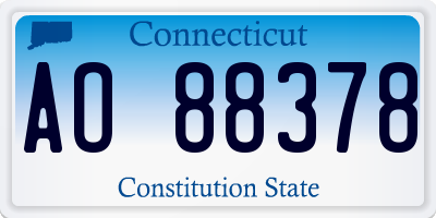 CT license plate AO88378
