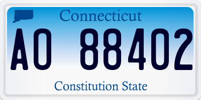CT license plate AO88402