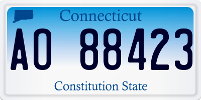 CT license plate AO88423