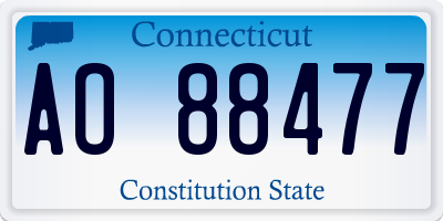 CT license plate AO88477