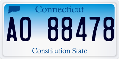 CT license plate AO88478