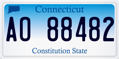 CT license plate AO88482
