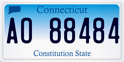 CT license plate AO88484