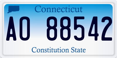 CT license plate AO88542