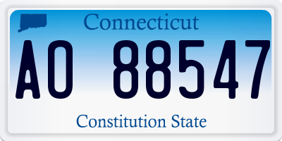 CT license plate AO88547