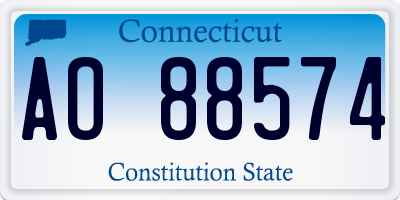 CT license plate AO88574