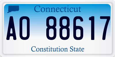 CT license plate AO88617