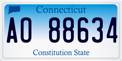 CT license plate AO88634