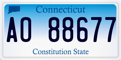 CT license plate AO88677