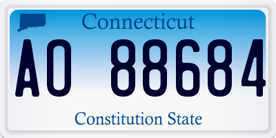 CT license plate AO88684