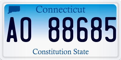 CT license plate AO88685