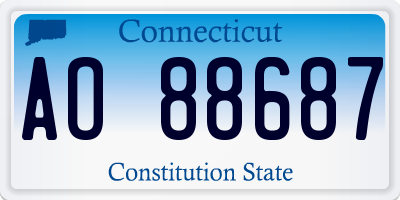 CT license plate AO88687