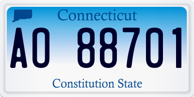 CT license plate AO88701
