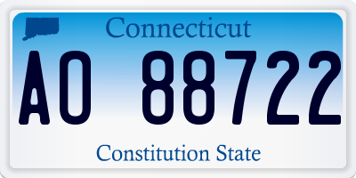 CT license plate AO88722