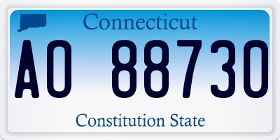 CT license plate AO88730
