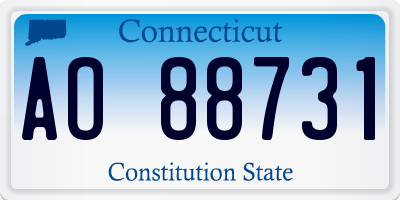CT license plate AO88731