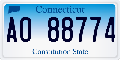 CT license plate AO88774