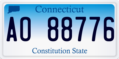 CT license plate AO88776
