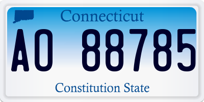 CT license plate AO88785