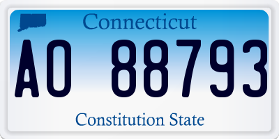 CT license plate AO88793