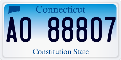 CT license plate AO88807