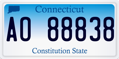 CT license plate AO88838