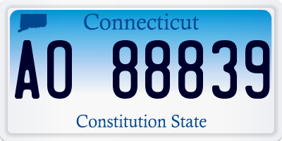 CT license plate AO88839