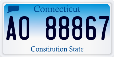 CT license plate AO88867
