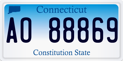 CT license plate AO88869