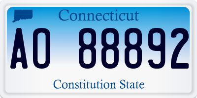 CT license plate AO88892