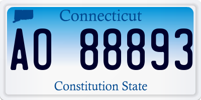 CT license plate AO88893
