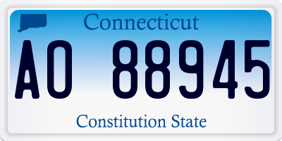 CT license plate AO88945