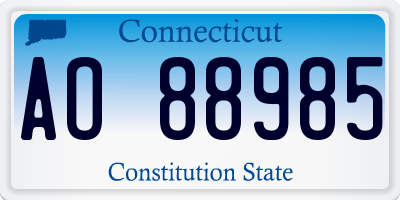 CT license plate AO88985