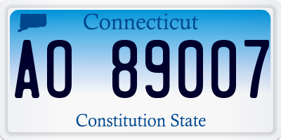 CT license plate AO89007