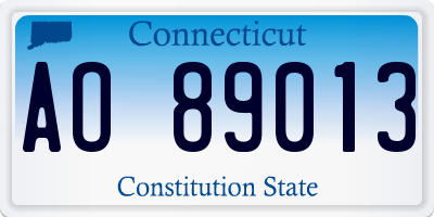 CT license plate AO89013