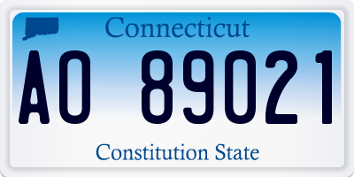 CT license plate AO89021