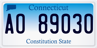 CT license plate AO89030