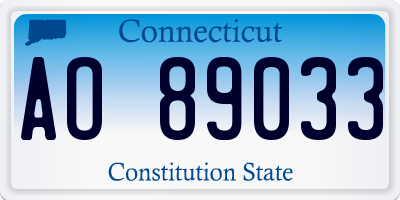 CT license plate AO89033
