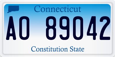 CT license plate AO89042