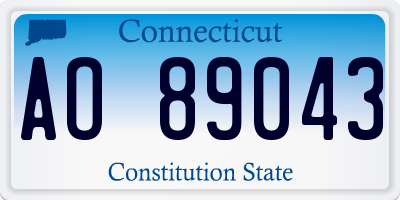 CT license plate AO89043