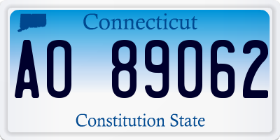 CT license plate AO89062